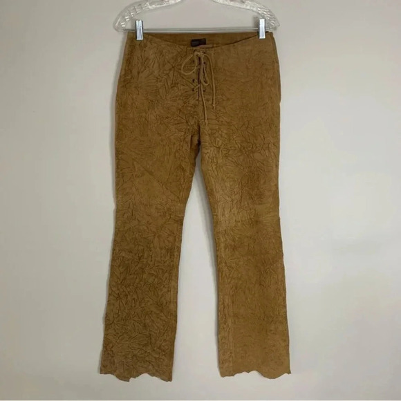 Danier Pants - Danier  Suede Textured Leather Retro Pants Boho Hippie 6